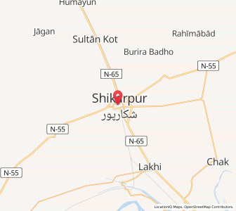 Map of Shikarpur, Sindh