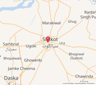 Map of Sialkot, Punjab