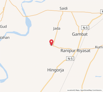 Map of Sobhodero, Sindh