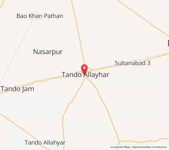 Map of Tando Allahyar, Sindh