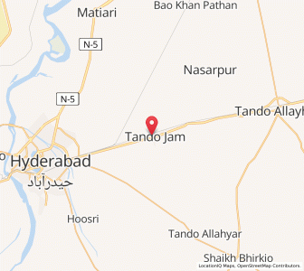 Map of Tando Jam, Sindh