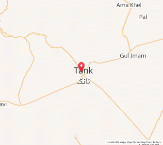 Map of Tank, Khyber Pakhtunkhwa