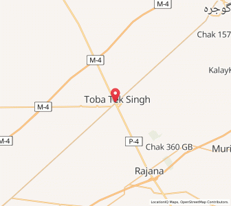 Map of Toba Tek Singh, Punjab
