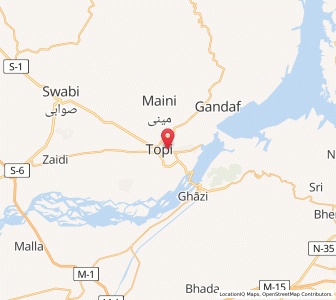 Map of Topi, Khyber Pakhtunkhwa