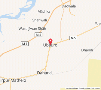 Map of Ubauro, Sindh