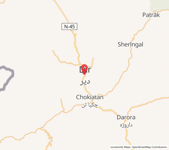 Map of Upper Dir, Khyber Pakhtunkhwa