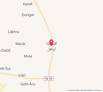 Map of Uthal, Balochistan