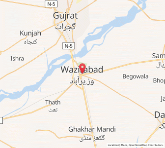 Map of Wazirabad, Punjab