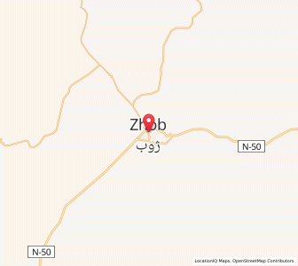 Map of Zhob, Balochistan