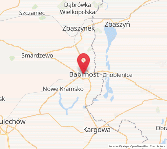 Map of Babimost, Lubusz