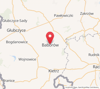 Map of Baborów, Opole Voivodeship