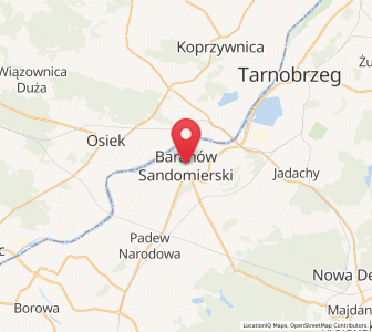 Map of Baranów Sandomierski, Subcarpathia