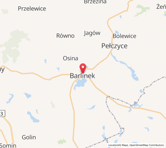 Map of Barlinek, West Pomerania