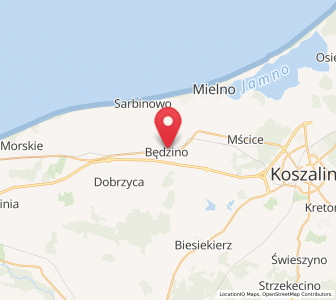 Map of Będzino, West Pomerania