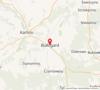 Map of Białogard, West Pomerania