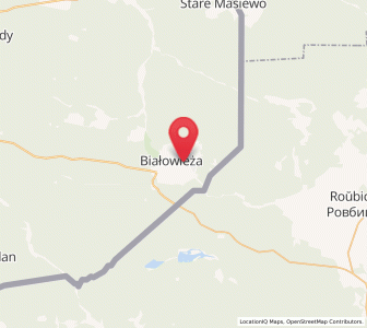 Map of Białowieża, Podlasie
