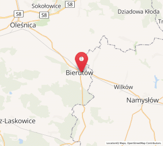 Map of Bierutów, Lower Silesia