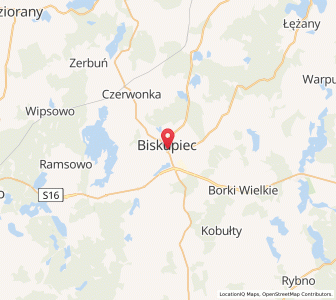 Map of Biskupiec, Warmia-Masuria