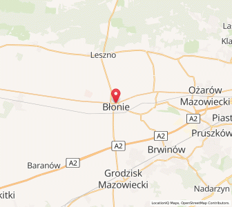 Map of Błonie, Mazovia