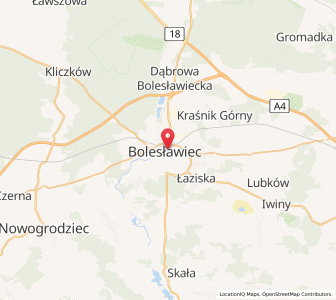 Map of Bolesławiec, Lower Silesia