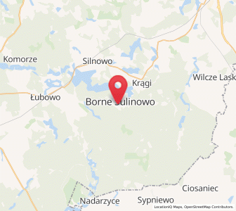 Map of Borne Sulinowo, West Pomerania