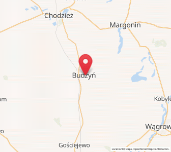 Map of Budzyń, Greater Poland