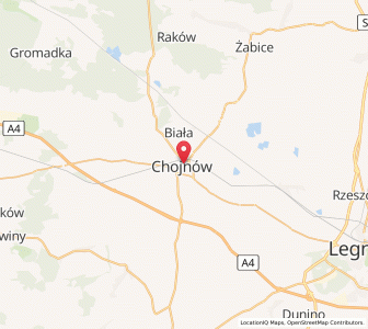 Map of Chojnów, Lower Silesia