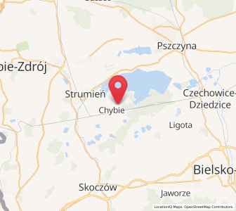 Map of Chybie, Silesia