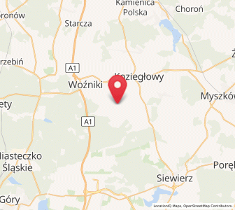 Map of Cynków, Silesia