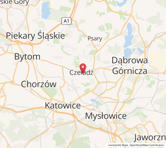 Map of Czeladź, Silesia