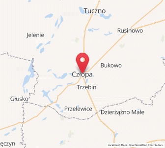 Map of Człopa, West Pomerania
