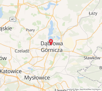 Map of Dąbrowa Górnicza, Silesia