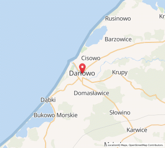 Map of Darłowo, West Pomerania