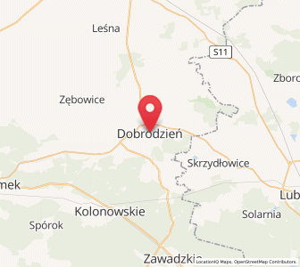 Map of Dobrodzień, Opole Voivodeship