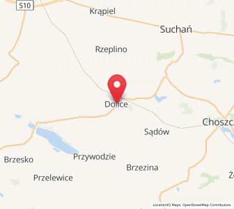 Map of Dolice, West Pomerania