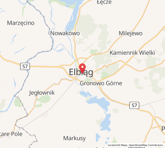 Map of Elbląg, Warmia-Masuria