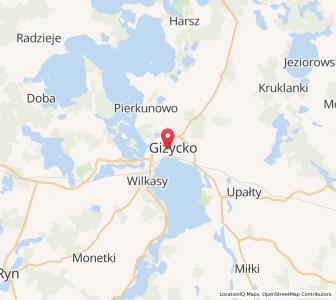 Map of Giżycko, Warmia-Masuria