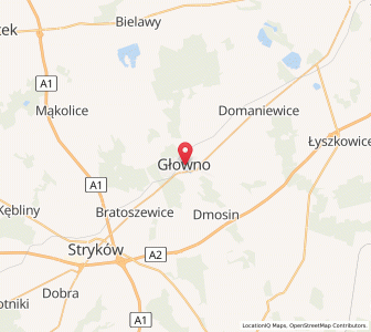 Map of Głowno, Łódź Voivodeship