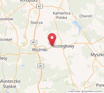 Map of Gniazdów, Silesia