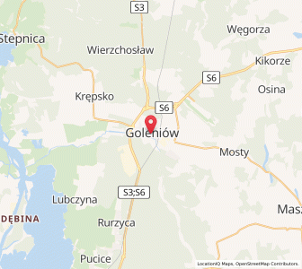 Map of Goleniów, West Pomerania