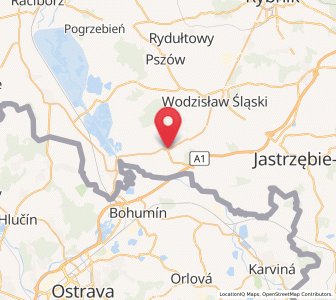 Map of Gorzyce, Silesia