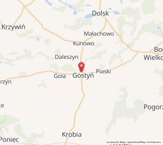 Map of Gostyń, Greater Poland