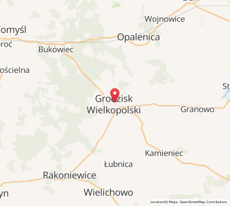 Map of Grodzisk Wielkopolski, Greater Poland