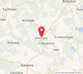 Map of Grzmiąca, West Pomerania