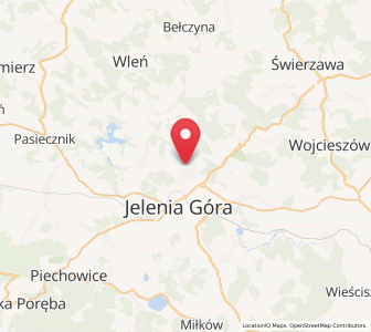 Map of Jeżów Sudecki, Lower Silesia