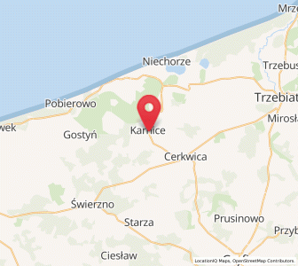 Map of Karnice, West Pomerania