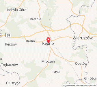 Map of Kępno, Greater Poland