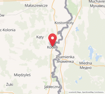 Map of Kodeń, Lublin