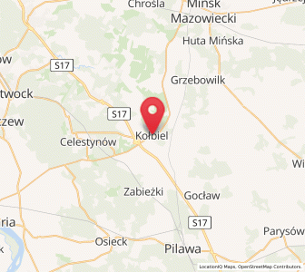 Map of Kołbiel, Mazovia