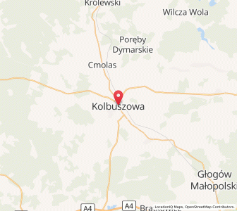Map of Kolbuszowa, Subcarpathia